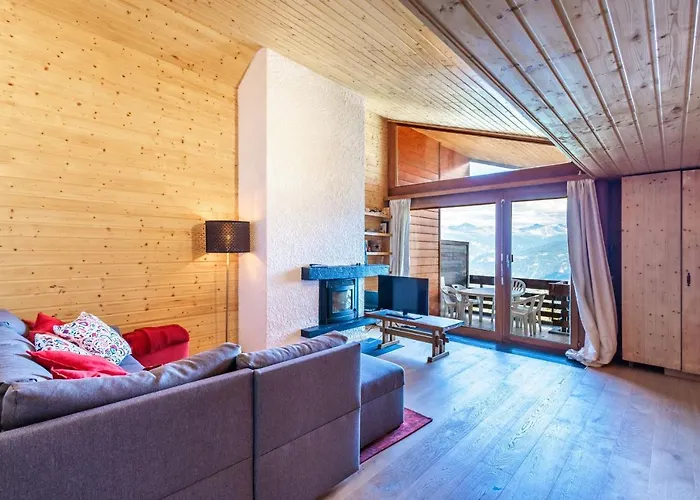 Superbe Appartement, En 2 Parties, Au Centre D'anzere